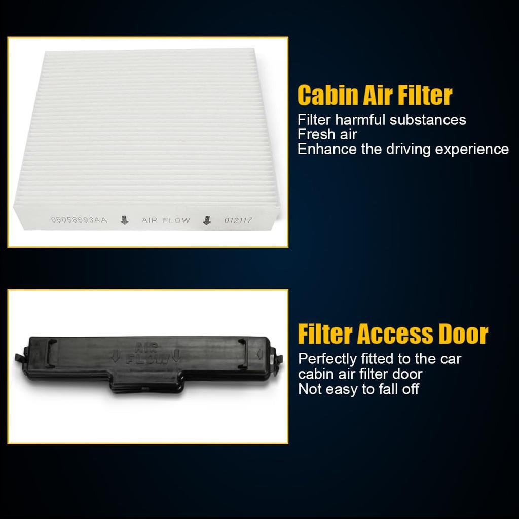 Air Filter Kit Cabin Air Filter & Filter Access Door 68052292AA 68318365AA for RAM 1500 2500 3500 Cabin