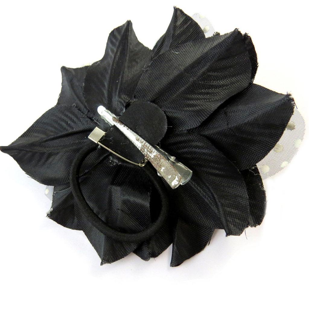 Les Trésors De Lily [N8229] - Designer Brooch 'Scarlett' Black - 90 Mm
