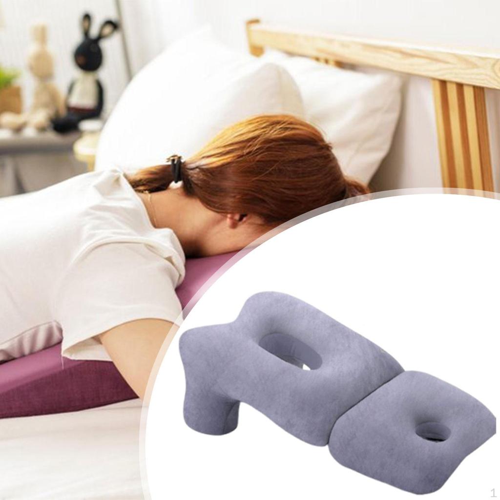 Face Down Pillow Home Massage Removable Cover, Versatile Soft Neck Support with Arm Hole for