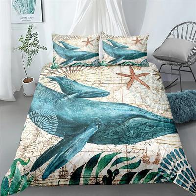 Sunset Gaming Dolphins 3d Ložní souprava Jednolůžko Dvojlůžko Manželská velikost Queen King Cal King Size Sada ložního prádla