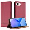 For iPhone 16e Case L-Shaped Grid Pattern Leather Stand Phone Cover with Card Slots
