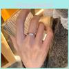 Exquisite Korean Style Geometric Open Ring Elegant Copper Diamond Ring For Women
