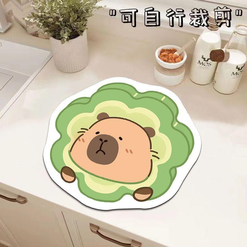 Cartoon Diatom Mud Table Mat, Kitchen Countertop Drain Mat, Anti-Scalding And Water-Absorbing Quick-Drying Mat, Wear-Resistant And Dirt-Resistant