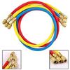 3 Pieces AC Manifold Gauge Hose Kit For R410A R22 R134A R404A, 1/4" Thread Automotive Air Condition Refrigerant R410A A/C Charging Hose With 5Ft