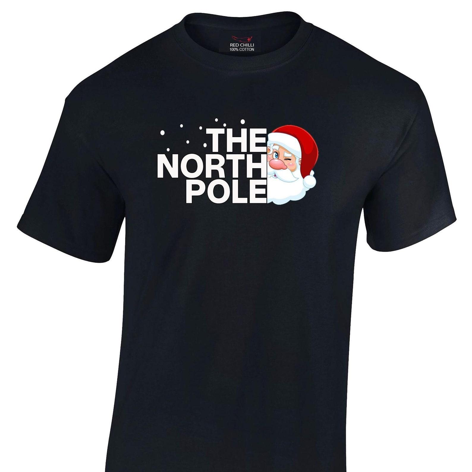 The North Pole Santa Christmas T-Shirt Xmas Funny M