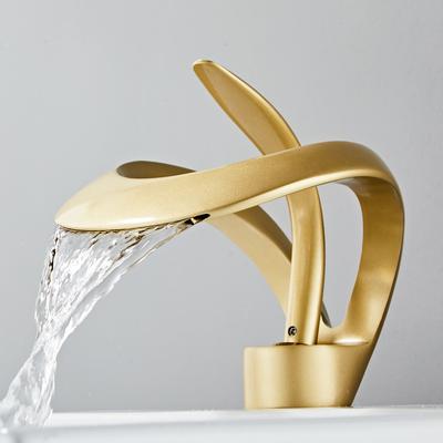 Badezimmer Waschtischarmaturen Einhebel Wasserfallarmatur Massiv Messing Waschtischmischer Armaturen Kreatives Ausgehöhltes Design Armaturen