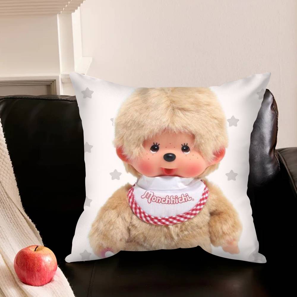 Cute M-Monchhichi-I Pillowcase For Sofa Room Office Decor Printing Protector Cushion Cover Valentine Gift Custom
