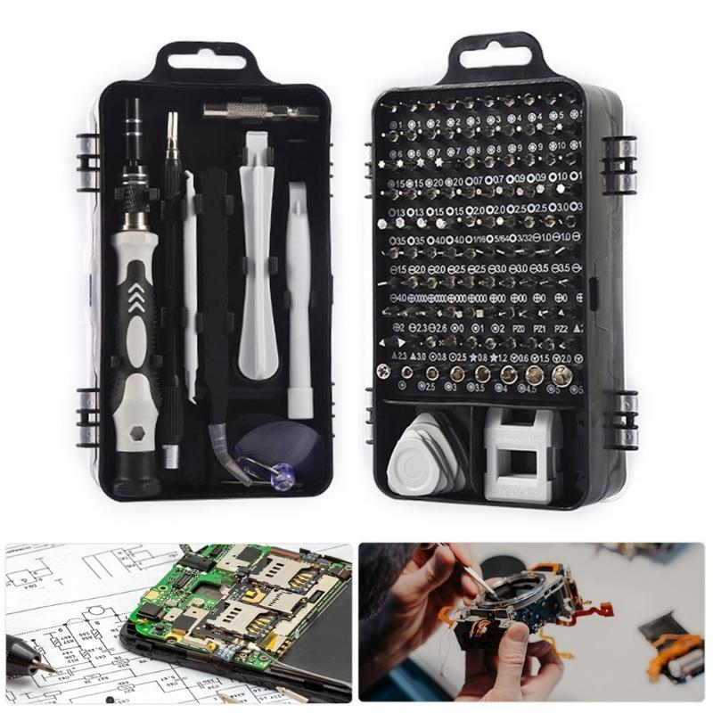 Multifunctional 115Piece Screwdriver Tool Featuring Magnetic Tip For Efficient DIYer And Electronic Device Maintenance