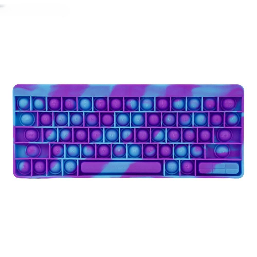 Velká popová klávesnice Antistresová pro dospělé Pop Tie Dye Push Bubble Board Senzorická hra Fidget hračka Antistresová klávesnice pro nácvik psaní