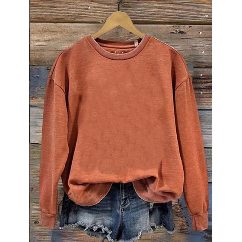 Womens Long Sleeve Crewneck Sweatshirt Graphic Print Casual Streetwear Top