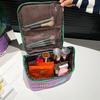 Sturdy Polyester Makeup Bag for Women Multiple Compartment Cosmetic Organizers Waterproof Portable Carry Case Use