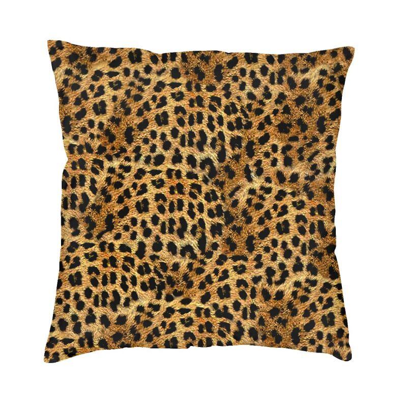 Custom Brown Leopard Print Pillow Case 40X40Cm Living Room Decoration Modern Animal Cheetah Skin Chair Cushion Square Pillowcase