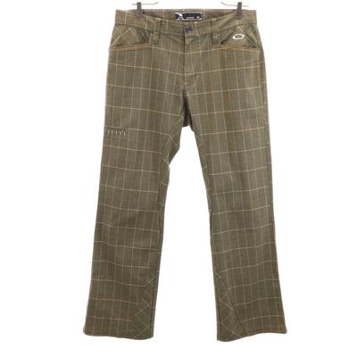 Check Pattern Long Pants W33 Brown Men's Used
