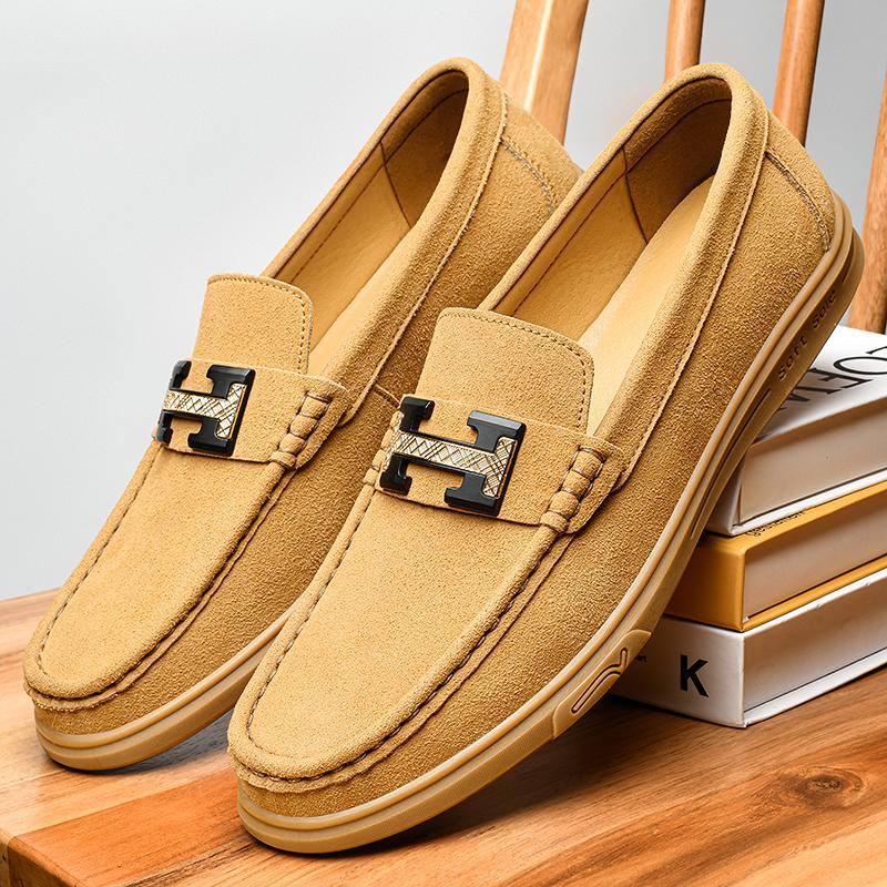 Fashion Men Luxury Brand Mens Slip On Flats All-match Male Comfortable Loafers Men Wedding Dress Shoes Leather Fashion Driving Shoes