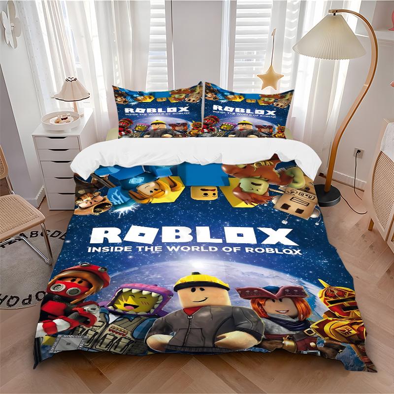 Inside Roblox Universe Print 3Pcs Bedding Set,Duvet Cover with 2 Bedro,Pillowcase Home Birthday Gift