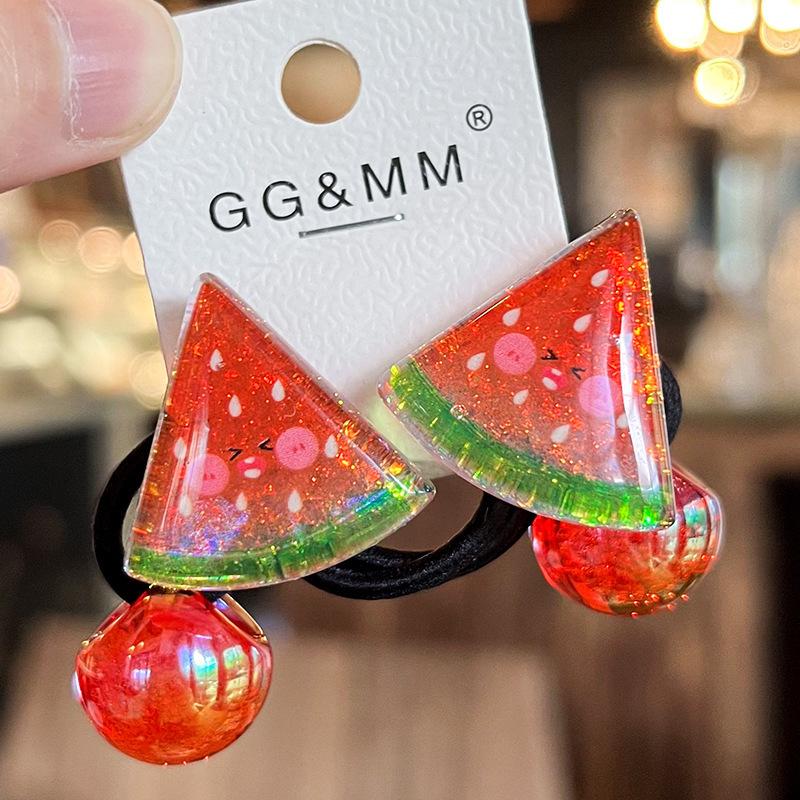 2PCS New Lovely Red Shining Girls Elastic Hair Bands Hair Accessories Children Hair Ties Baby Headwear