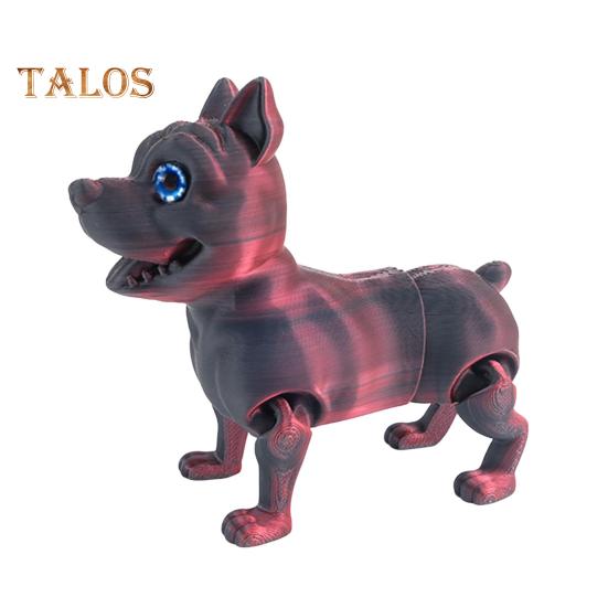 

3D-друкована фігурка собаки. Рухливі суглоби. Симуляція. Фігурка пітбуля. Зчленована модель тварин. Іграшка. Домашній офіс. Книжкова полиця. Прикраса робочого столу. червоний колір чорний