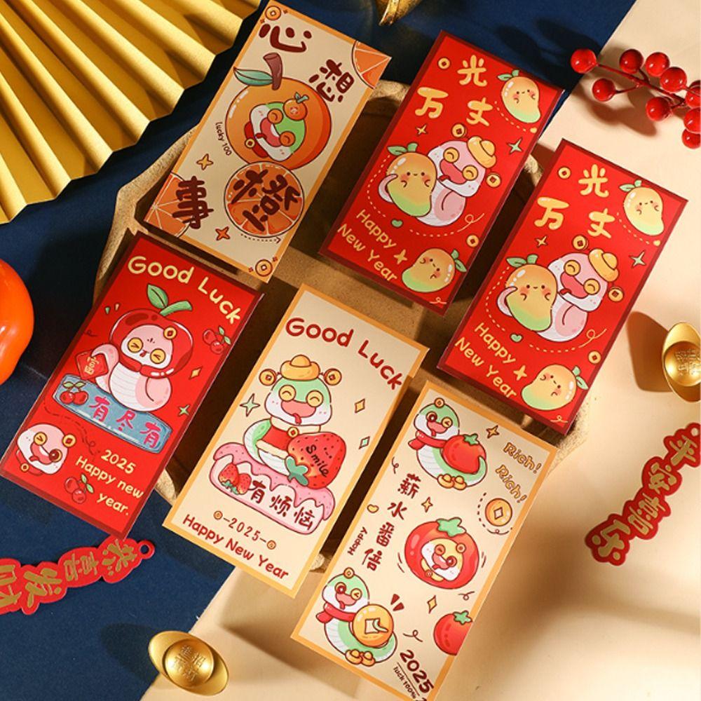 6pcs Hongbao New Year Money Pocket Traditional Lucky Money Packets  Kids Gifts Favor