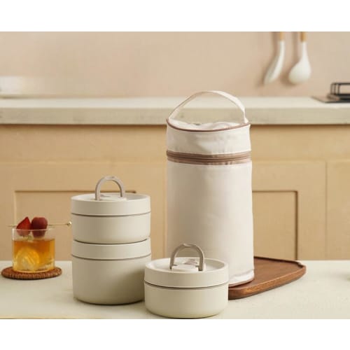 Thermos Insulated Lunch Box, Soup Jar, Vacuum Insulated Soup Lunch Set, Large Capacity 2-Tier/3-Tier Lunch Jar, Insulated Lunch Box, Large Capacity Lu