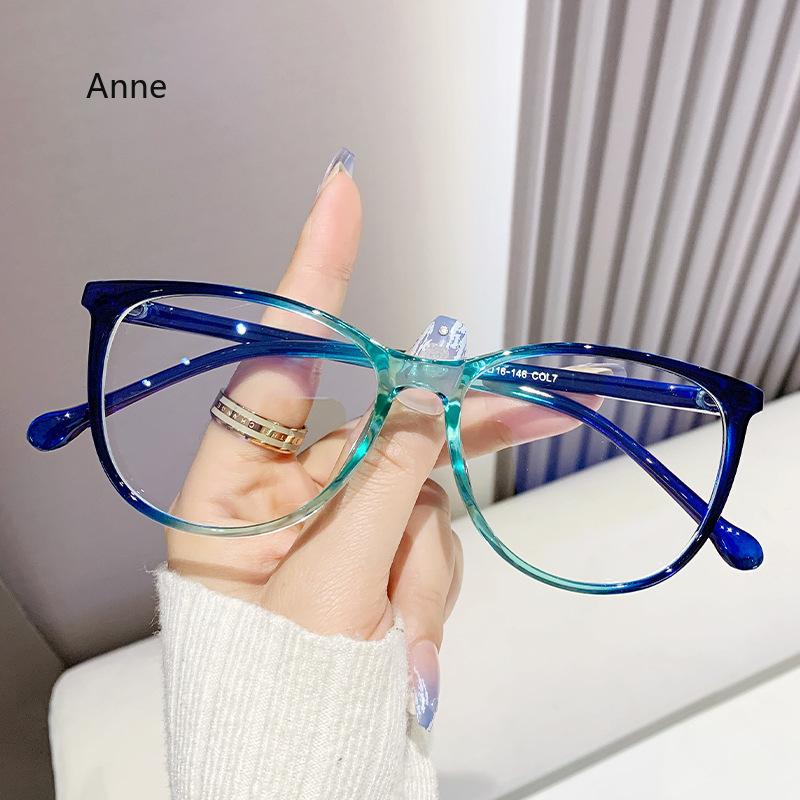 Korean Fashion Anti Blue Light Glasses Square Gradient Blue Frame Vintage Men Women Simple Design Eye Protection Eyewear