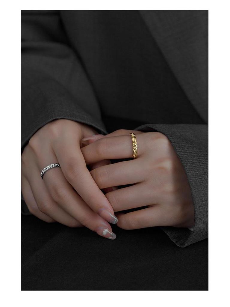 S925 Sterlingsilber Retro Wohlstand anziehender Münzring für Damen – Trendiges, einzigartiges, verstellbares Design