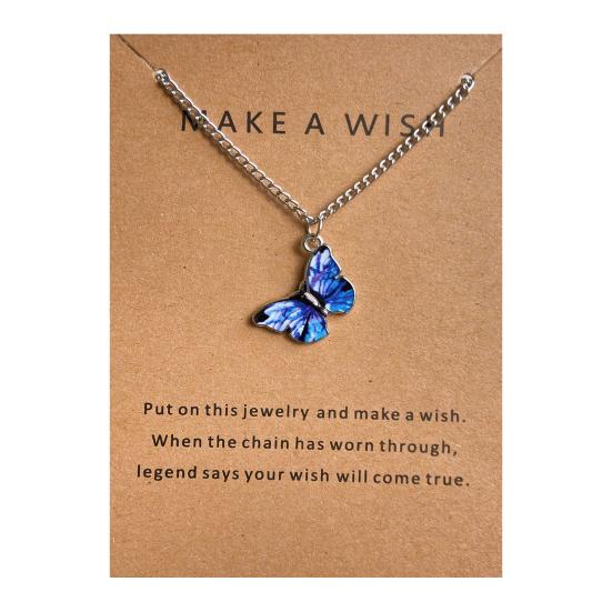 Halskette für Damen, lebendige, exquisite, glatte Kanten, polierte Schmetterlingsform, Dating-Halskette