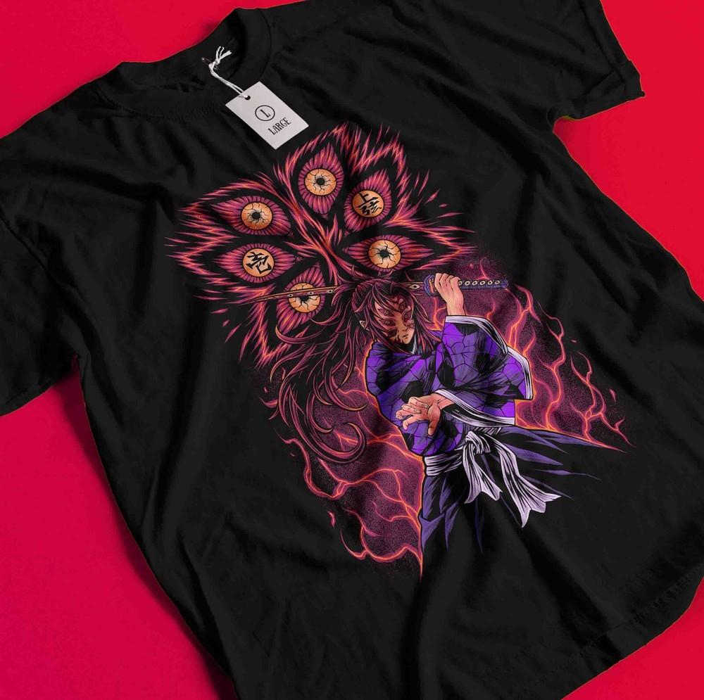 Demon Slayer Shirt Kokushibo Upper Moon 1 Tshirt Zenitsu T-Shirt Muzan Tanjiro AA132
