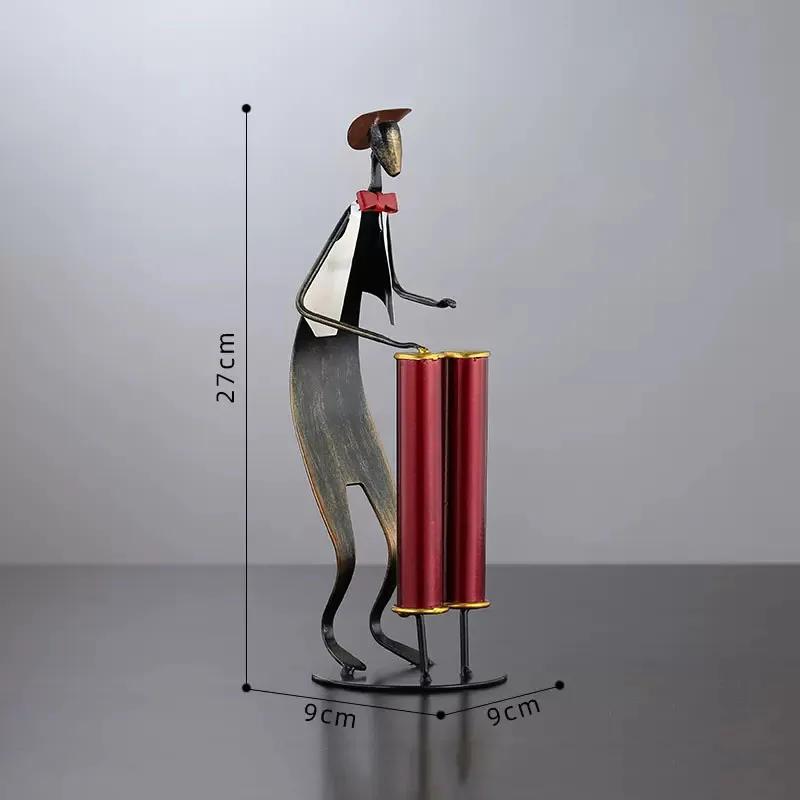 Minimalism Band Musician Figures Statue Desk Decoration Metal Crafts Ornaments Dancer Character Sculpture Modern Home Decor