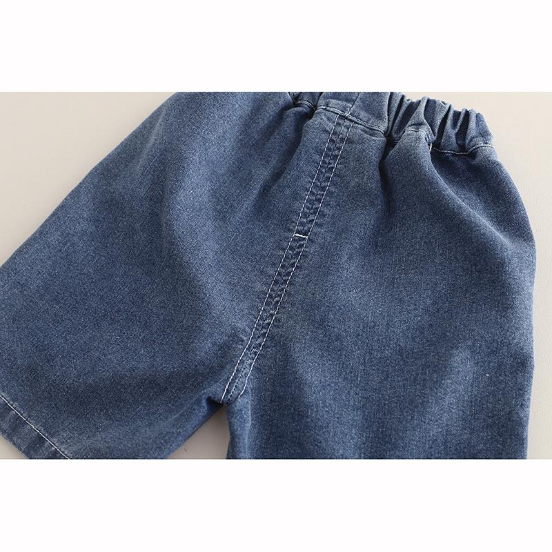 Summer Outfit Handsome Boys Short Sleeved Set Children's Denim Vest Casual T Shirt Set