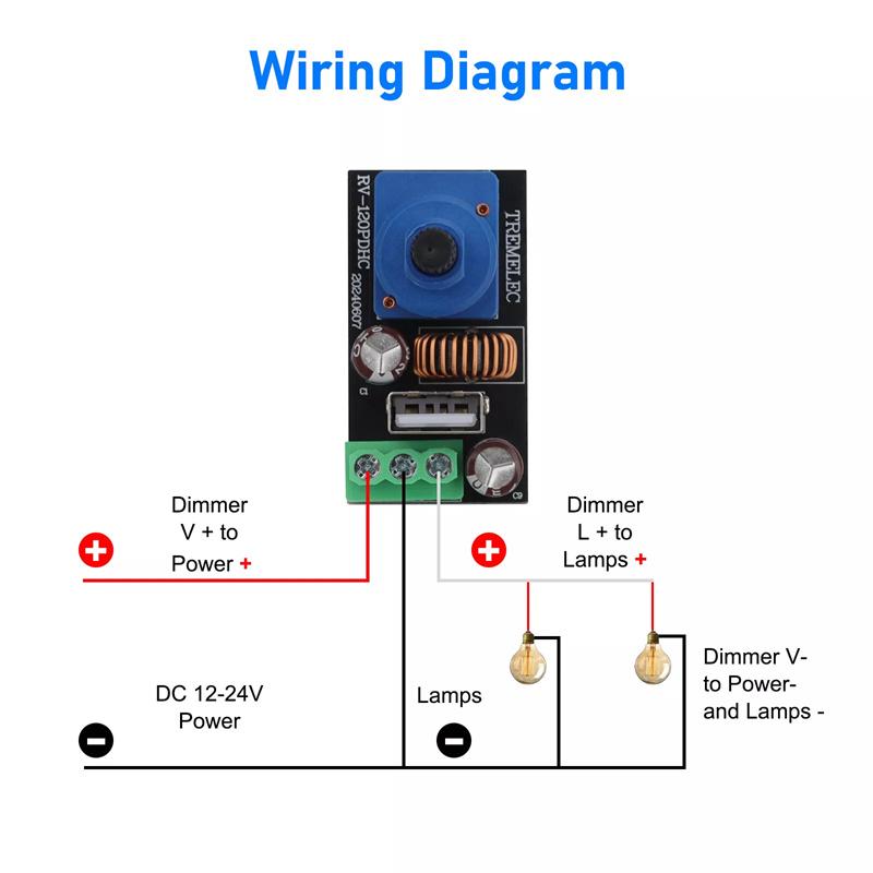 DC 12V PWM Dimmerschalter, 5A PWM RV Wohnmobil Bootslichtschalter QC 3.0 Elektrische Geräte Zubehör