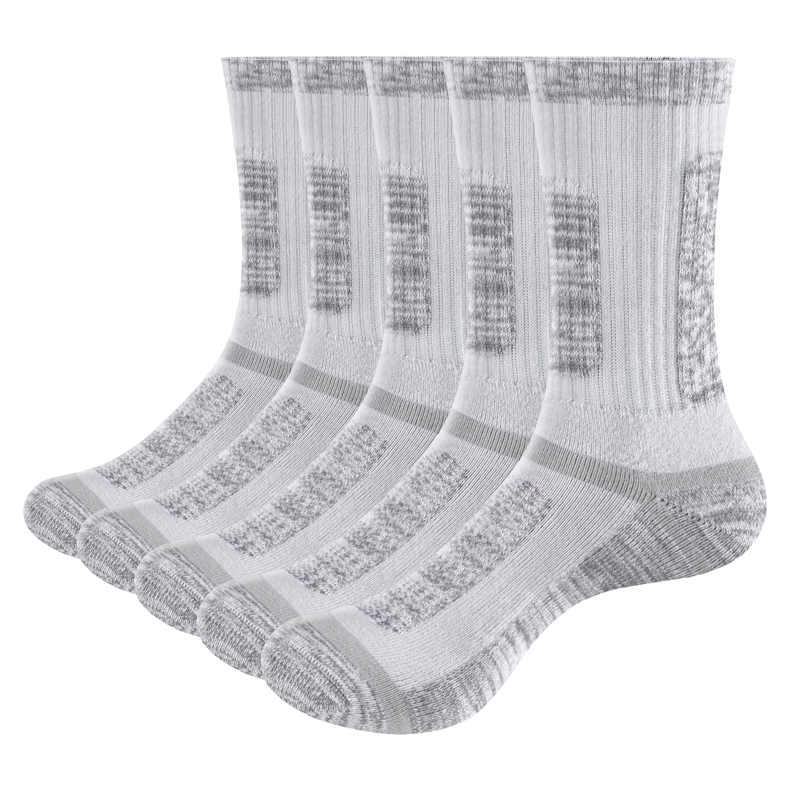 

YUEDGE Спортивные Толстые Зимние Носки для Ботинок и Горных Размеров 5 Пар Женские Носки, Носки для Пеших Походов/Треккинга, Влагоотводящие, Устойчивые к Запаху, Хлопковые, серый