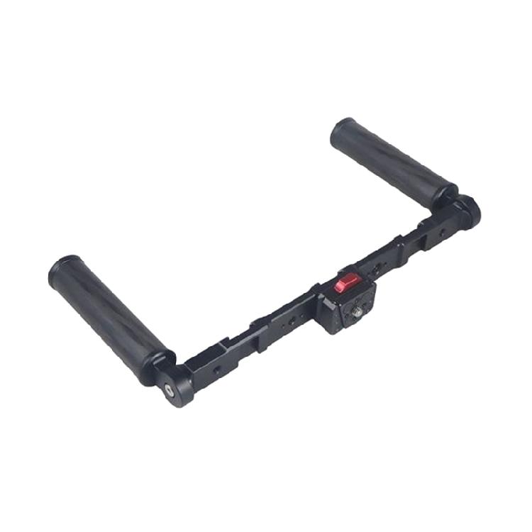 Video Cage Rig Case Carbon Fiber Hand Grip with 1/4 3/8 Thread Cold Shoe Mount