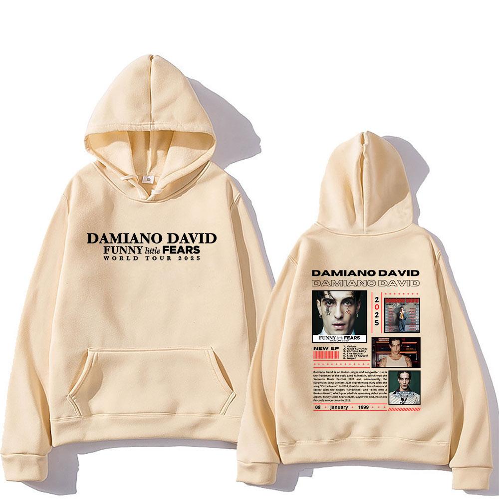 Damiano David World Tour 2025 Hoodie Funny Little Fears Men/women Hoodies Harajuku Aesthetic Winter Clothes Pullover Sweatshirt