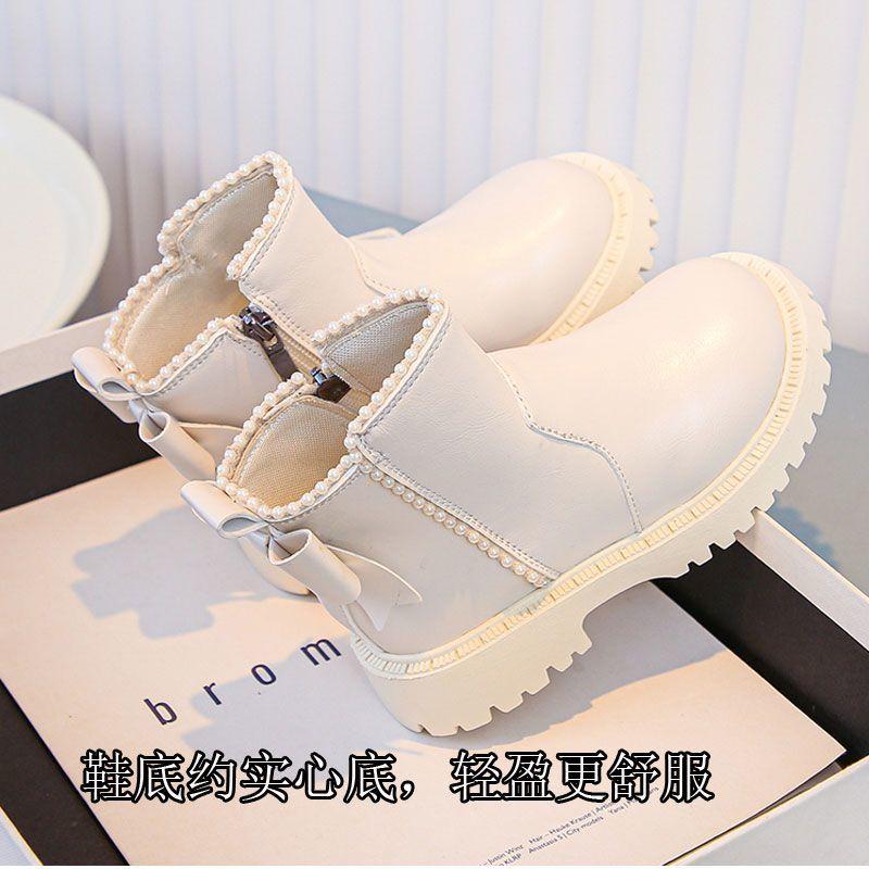 Girls' Fashionable Princess Boots for Autumn and Winter Children's Casual Leather Shoes