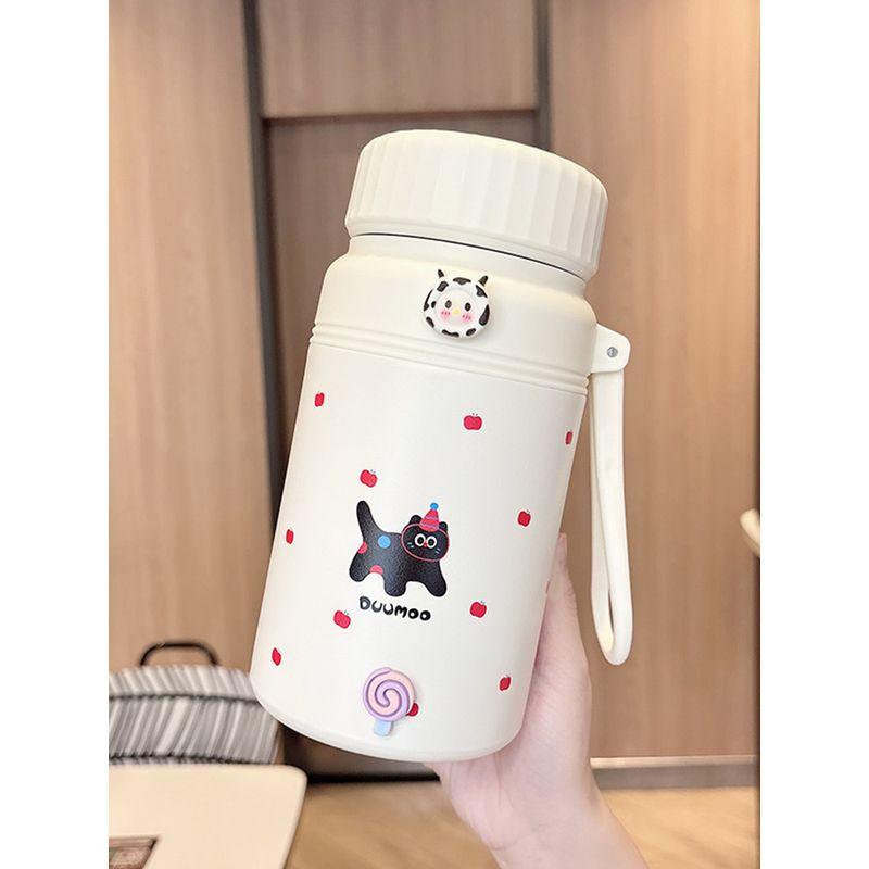 Large Capacity Thermos Cup for Girls with Tea Infuser, Cute Office Tea Cup, High-Looking Portable Student Water Bottle