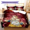 Son Goku Pattern Bedding,Quilt Set Quilt Cover Pillowcase Home Birthday Gift (1 * Duvet Cover + 2 * Pillowcase, Without Core)