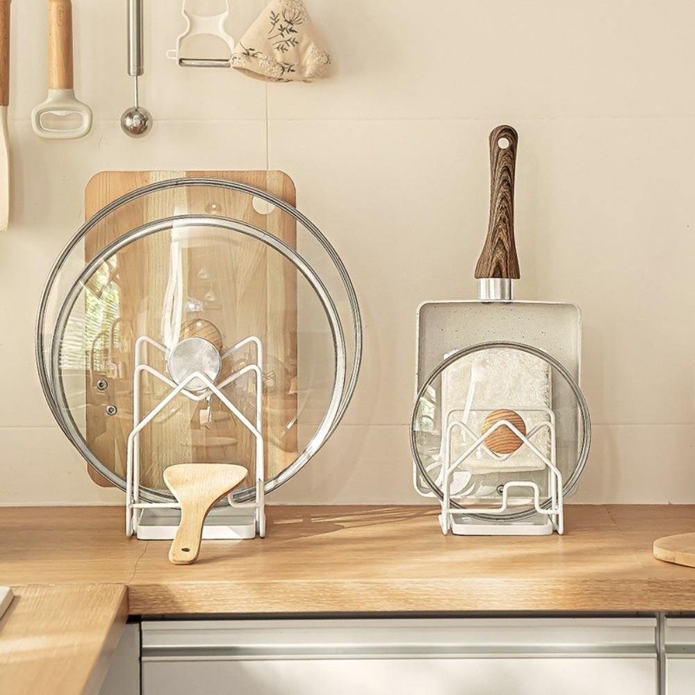 Multi Layer Kitchen Storage Rack Hollow Design Cutting Board Holder New Pan Lid Organizer Kitchen