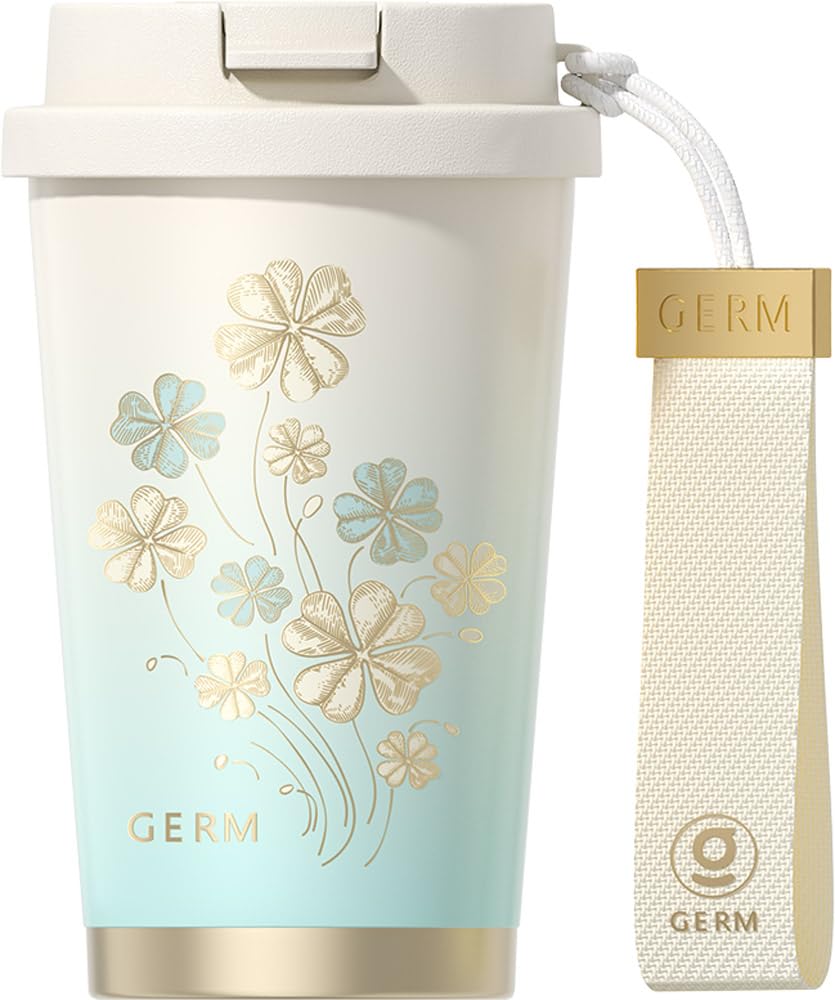 GERM Sparkling Design 500ml Tumbler 316 Stainless Steel Vacuum Insulated Keeps Drinks Hot or Cold Includes Lid Straw Dishwasher Safe Portable Mug