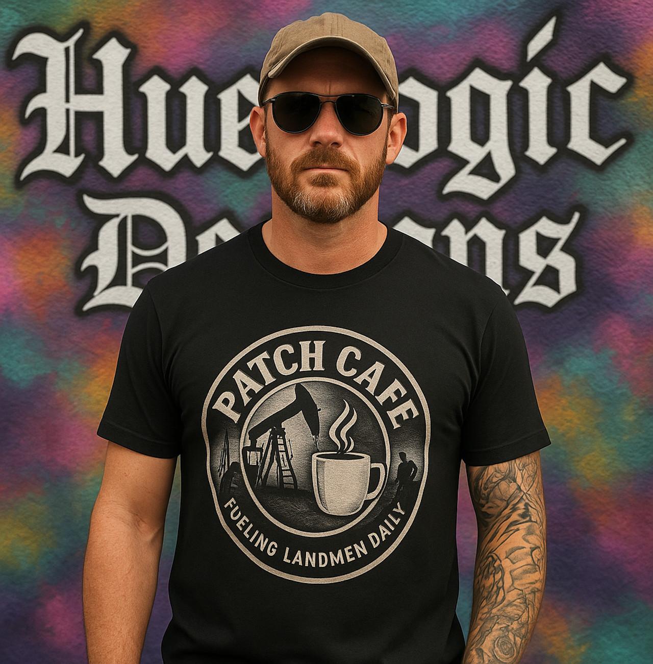 Patch Cafe Landman T-shirt Oilfield Roughneck Energy Worker Shirt Coffee Tee XXXXL