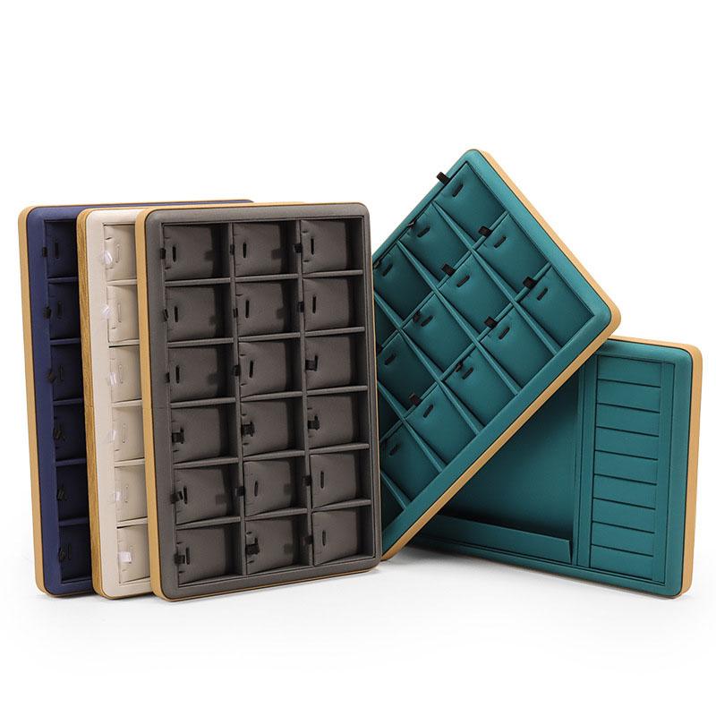 Microfiber Jewelry Display Tray Jewelry Storage Pallet for Necklace Bangle Ring Earring Bracelet Counter Storage Tray
