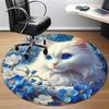 1 Stück Blumiger Katzen-Druck Stuhlteppich für das Büro, Rutschfest, Weicher und Langlebiger Büroteppich zur Dekoration, Perfekt für das Büro yy260105046