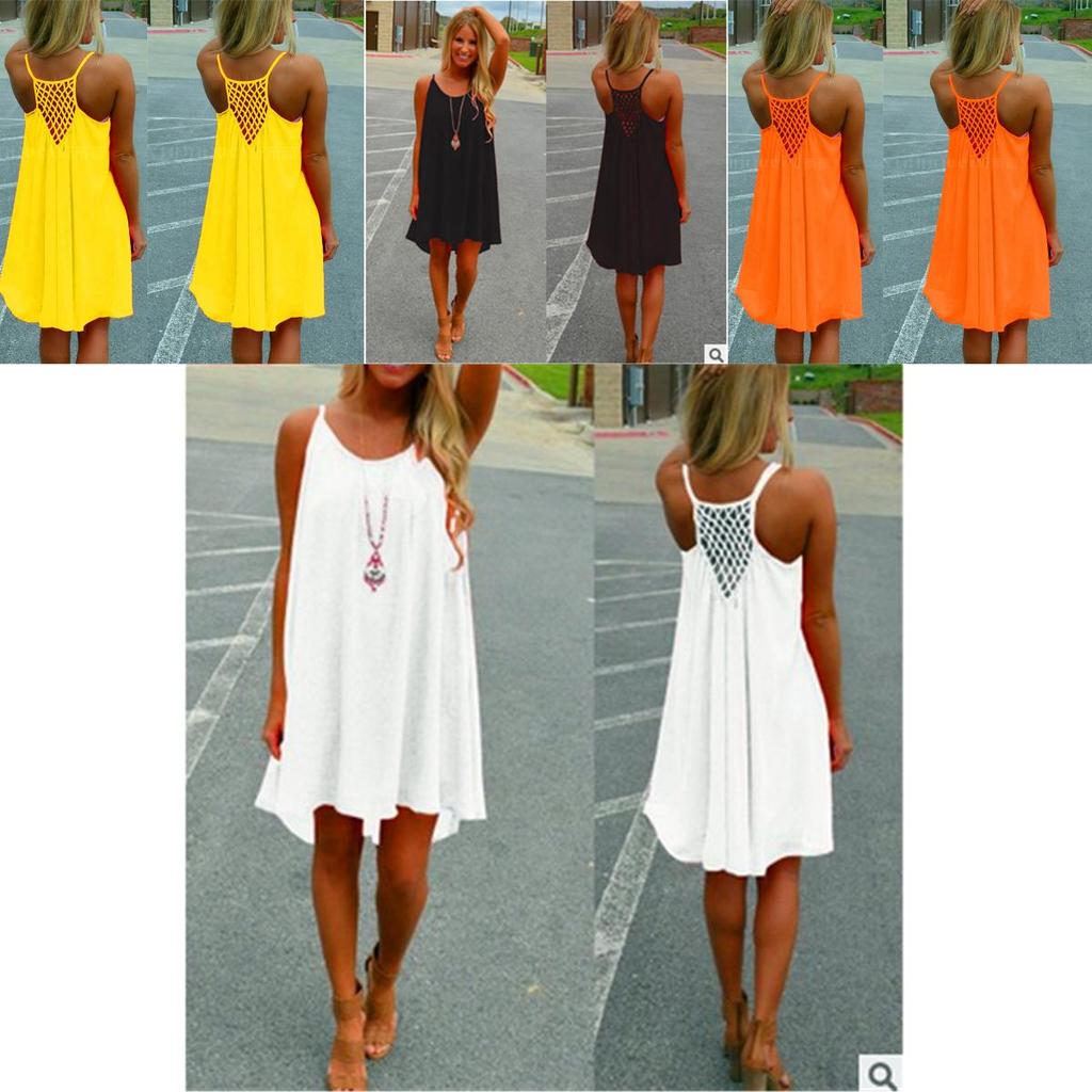 Women's Elegant Summer Beach Wear Bikini Cover Up Boho Swimwear Swing Sun Dress