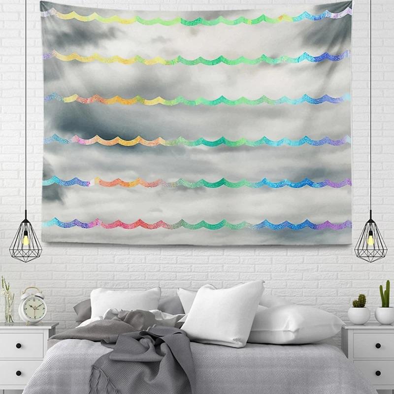 Office Living Room Tapestry Simple Line Geometric Pattern Hanging Cloth Home Wall Decoration Tapestry