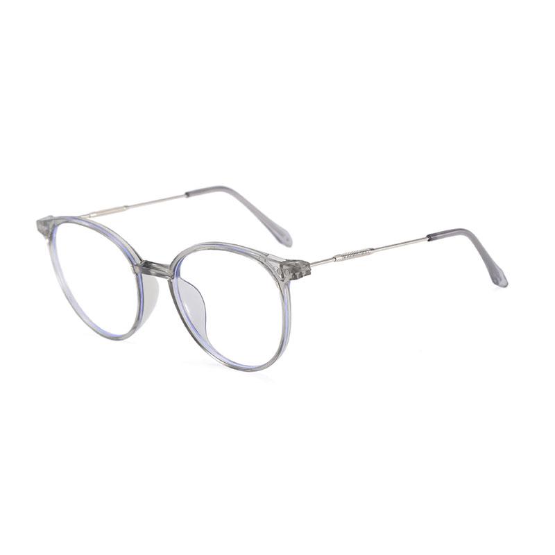 3PCS Ultralight TR90 Steel Wire Leg Finished Myopia Glasses Women Transparent Gray Oval Short-sighted Eyewear