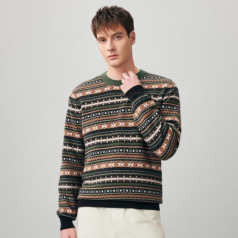 Мужской шерстяной свитер Komongboka с жаккардовым узором Fair Isle