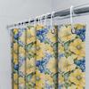 Floral Pattern Shower Curtain Bright Blue Yellow Floral Print for Bathroom Decor Machine Washable Water Repellent Fabric