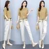 Casual Fashion Cotton and Linen Suit, New Year, Western Style, Age-reducing Linen Mother Outfit, Thin and Meat-covering Two-piece Suit for Women