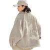 Li Ning Starry Universe Printed Solid Color Zipper Loose Jacket Women jackets Cashmere-Gray AFDSB44-2