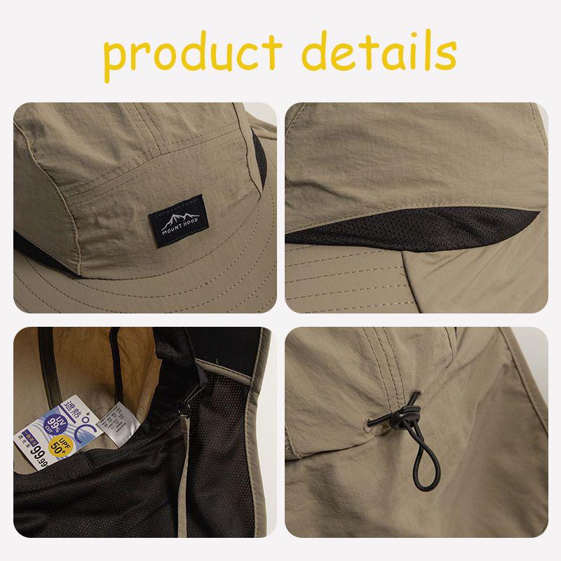 Outdoor sun protection hats for men and women, summer neck protection against ultraviolet rays, fisherman hats, camping and moun