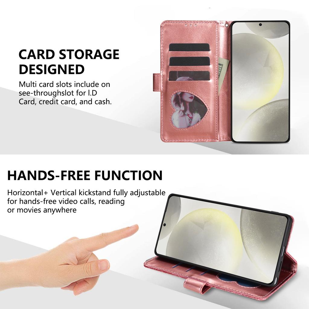 Zipper Cute Glittering Wallet Cards Solt Phone Case For Samsung S26 Ultra S25 Plus S24 S23 A36 A56 Flip Strong Magnetic Cover